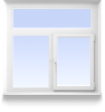 Двустворчатое окно с шапкой, пов/отк, 1100*1400>